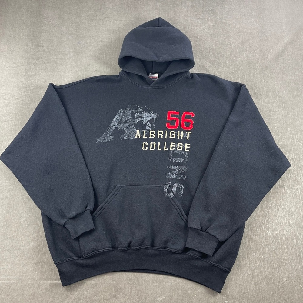 Albright College Lions Soffe Men 2XL Black Hoodie Graphic Sweatshirt